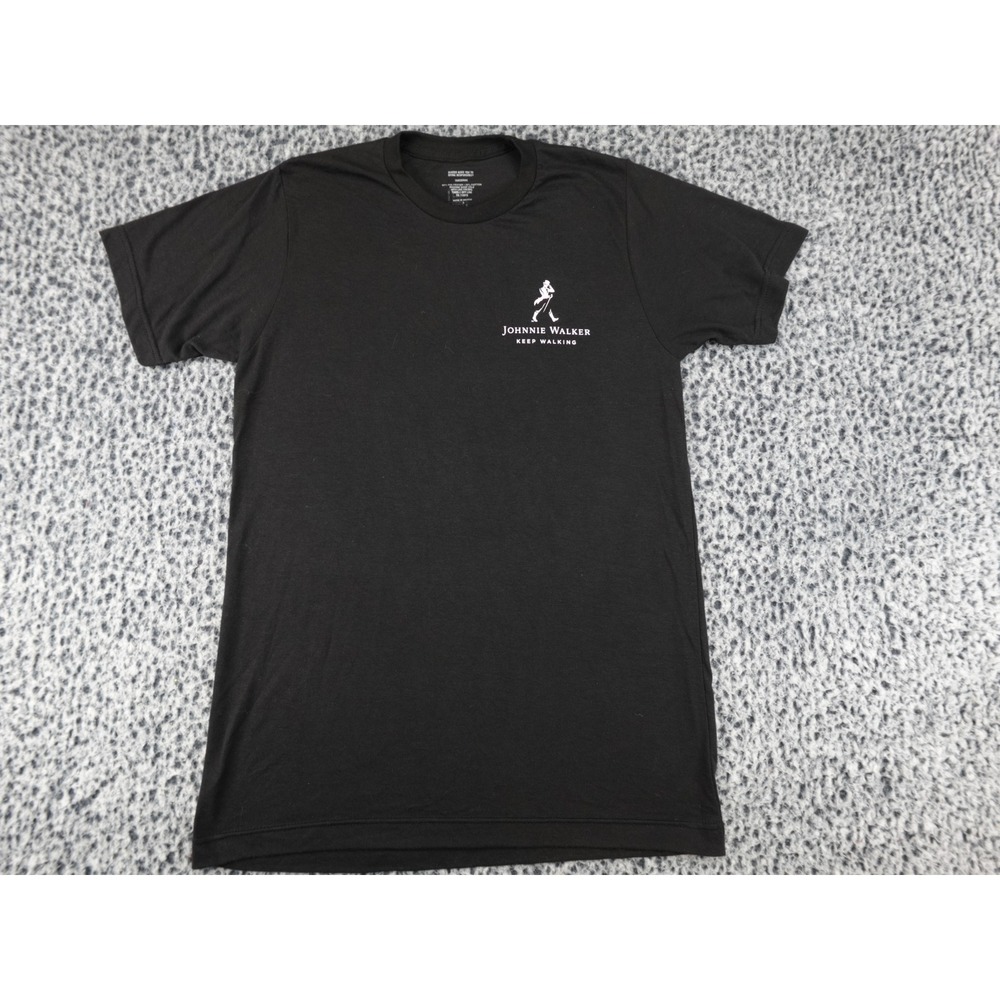 Johnnie Walker T-Shirt Mens Small Black Good Keep Walking Graphic Tee Logo S